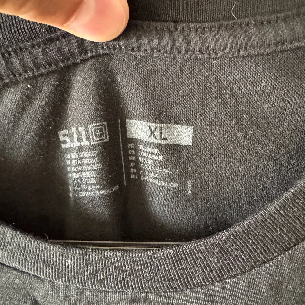 5.11 Tactical Black Tee with Red Accents - Picture 3 of 3